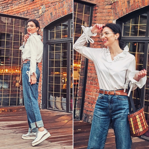 Uniqlo & JW Anderson ruffle button front blouse - Picture 3 of 6